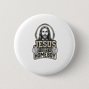 Vintage Jesus Is My Homeboy Engraved Vector Design 6 Cm Round Badge