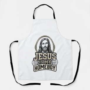 Vintage Jesus Is My Homeboy Engraved Vector Design Apron