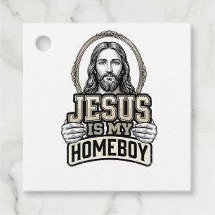 Vintage Jesus Is My Homeboy Engraved Vector Design Favour Tags