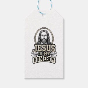 Vintage Jesus Is My Homeboy Engraved Vector Design Gift Tags