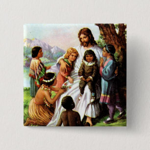 Vintage Jesus Loves Button