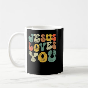 Vintage Jesus Loves You Jesus Christian Men Women Coffee Mug