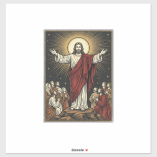 Vintage Jesus Radiant Glory Christian Engraving De