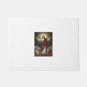 Vintage Jesus Radiant Glory Christian Engraving De Doormat