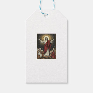 Vintage Jesus Radiant Glory Christian Engraving De Gift Tags