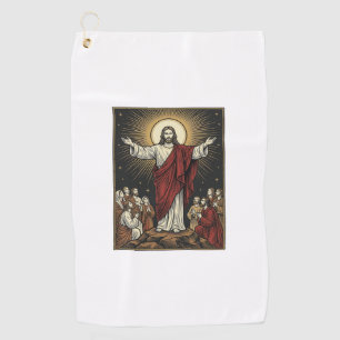 Vintage Jesus Radiant Glory Christian Engraving De Golf Towel