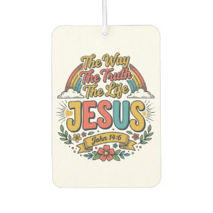 Vintage Jesus The Way Truth Life Shirt Car Air Freshener