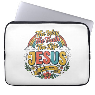 Vintage Jesus The Way Truth Life Shirt Laptop Sleeve