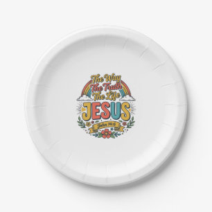 Vintage Jesus The Way Truth Life Shirt Paper Plate
