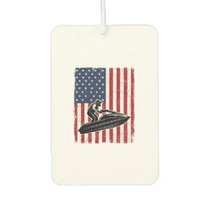 Vintage Jet Ski American Flag Vector Shirt Design_ Car Air Freshener