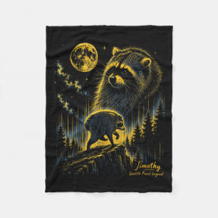 Vintage Jimothy Moon Fantasy Racoon From Fleece Blanket