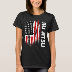 vintage Jiu Jitsu American Flag Brazillian Jiu T-Shirt
