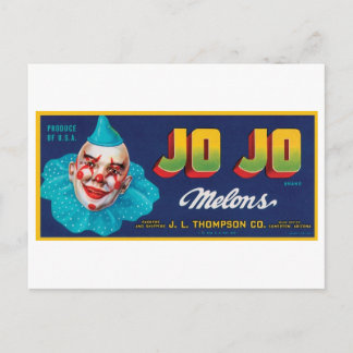 Vintage JO JO Melons Crate Label Postcard