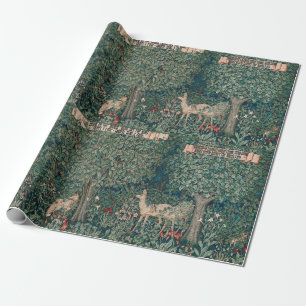 Vintage John Dearle "Greenery" Deer & Fox Wrapping Paper