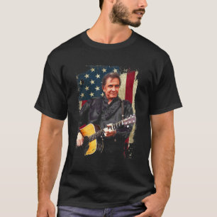 Vintage Johnny shirt Cash Country Music Retro Flag