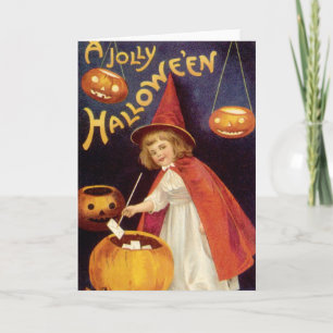 Vintage Jolly Halloween Witch by Ellen Clapsaddle Card