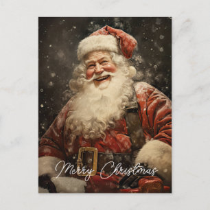 Vintage Jolly Santa Claus Christmas Holiday Postcard