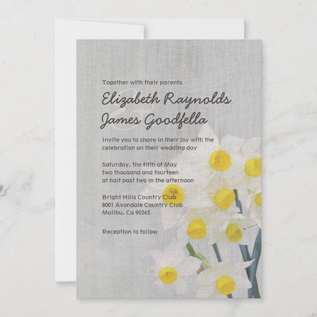 Vintage Jonquil Wedding Invitations (Front)