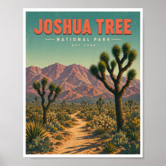 Vintage Joshua Tree National Park Travel Poster