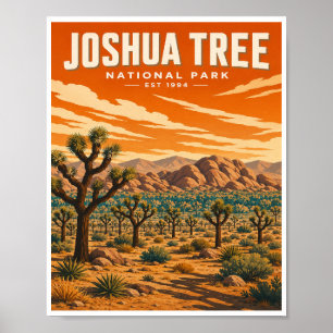 Vintage Joshua Tree National Park Travel Poster