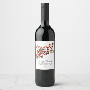 Vintage Joy Santa Customized Wine Label