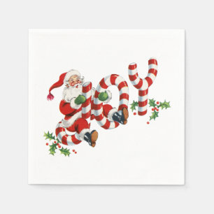 Vintage Joy Santa Napkin