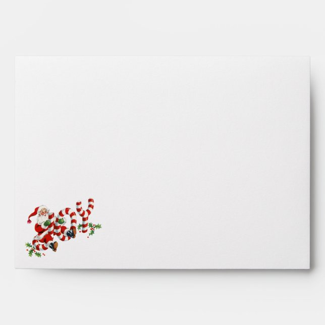 Vintage Joy Santa Pre-Addressed Christmas Envelope (Front)
