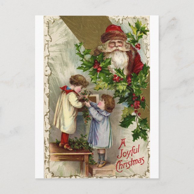 Vintage *Joyful Christmas* Holiday Postcard (Front)