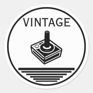 VINTAGE Joystick Classic Round Sticker
