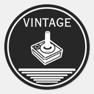 VINTAGE Joystick Classic Round Sticker
