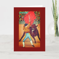 Vintage Juarez, Mexico Matador with Cape & Bull