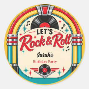 Vintage Jukebox Vinyl Record Party Stickers