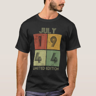 Vintage July 1944 78 Years Old Birthday T-Shirt