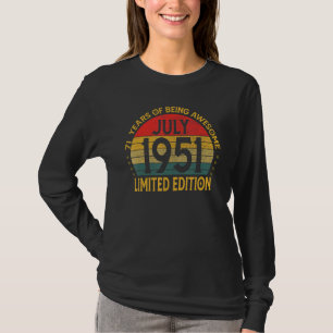 Vintage July 1951 71 Years Old 71th B Day Decorati T-Shirt