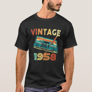 Vintage July 1958 Music Cassette63rd Birthday Gift T-Shirt