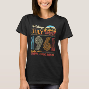 Vintage July 1961 61 Years Old 61th Birthday Decor T-Shirt