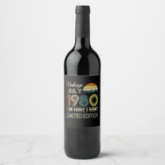 Vintage July 1980 What I Want Limited Edition Wine Label