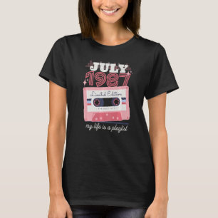 Vintage July 1987 Retro Cassette 35th Birthday 35  T-Shirt