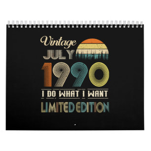 Vintage July 1990 What I Want Limited Edition Calendar