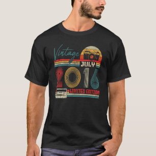 Vintage July 2016 6th Birthday Apparel 6 Years Old T-Shirt