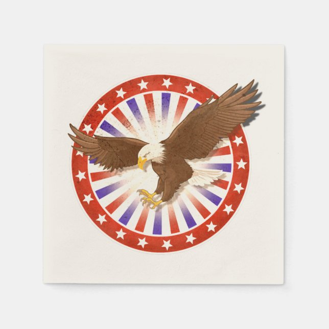 Vintage July 4th Eagle Logo Napkin (Front)