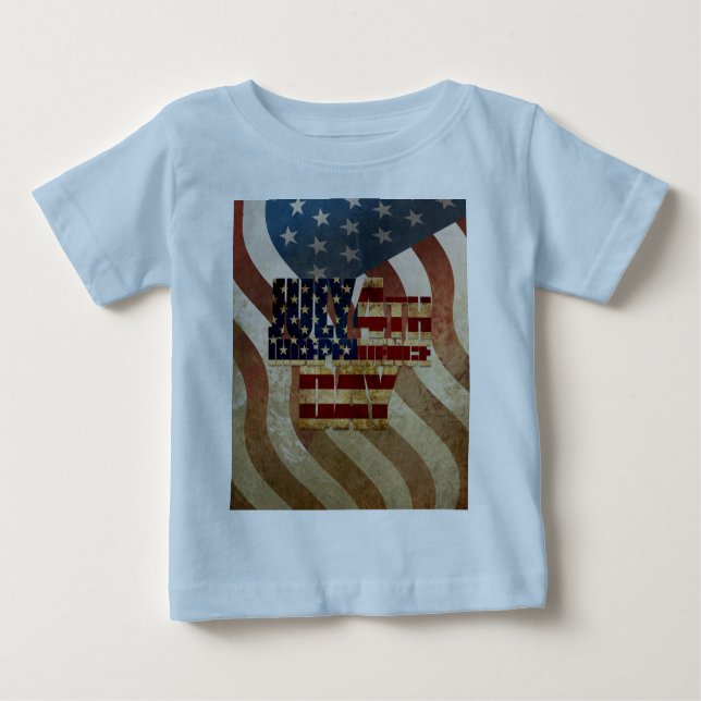 Vintage July 4th Independence Day Design Baby T-Shirt (Front)