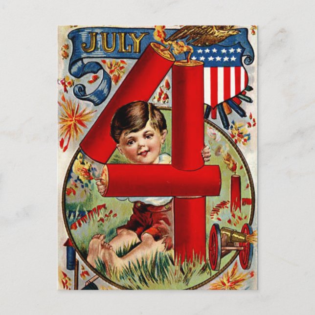 Vintage July 4th Postcard (Front)