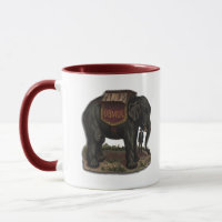 Vintage Jumbo Circus Elephant Retro Die-Cut Card