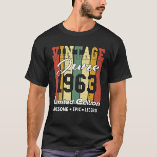 Vintage June 1963 Limited Edition Birthday Gift T-Shirt
