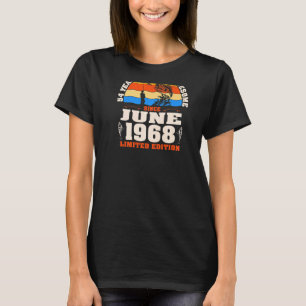 Vintage June 1968 54 Year Old Fishing 54th Birth T-Shirt