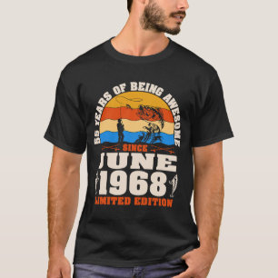 Vintage June 1968  55 Year Old Fishing  55th Birth T-Shirt
