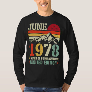Vintage June 1978 44 Years Of Being Awesome T-Shirt