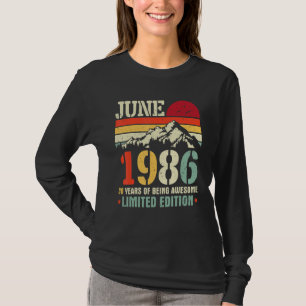 Vintage June 1986 36 Years Of Being Awesome T-Shirt