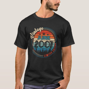 Vintage June 2007 15 Years Old Birthday Gifts T-Shirt